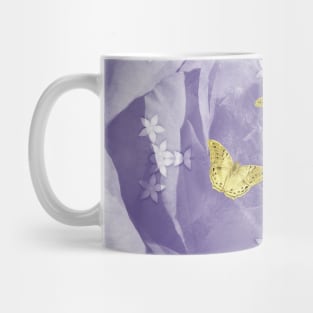 Secret Garden in Ultraviolet with Gold Butterflies Mug